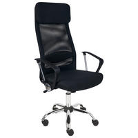 BÜROSTUHL Schwarz PIONEER Pioneer II - Silberfarben/Schwarz, Textil (63/118/63cm) - Beliani
