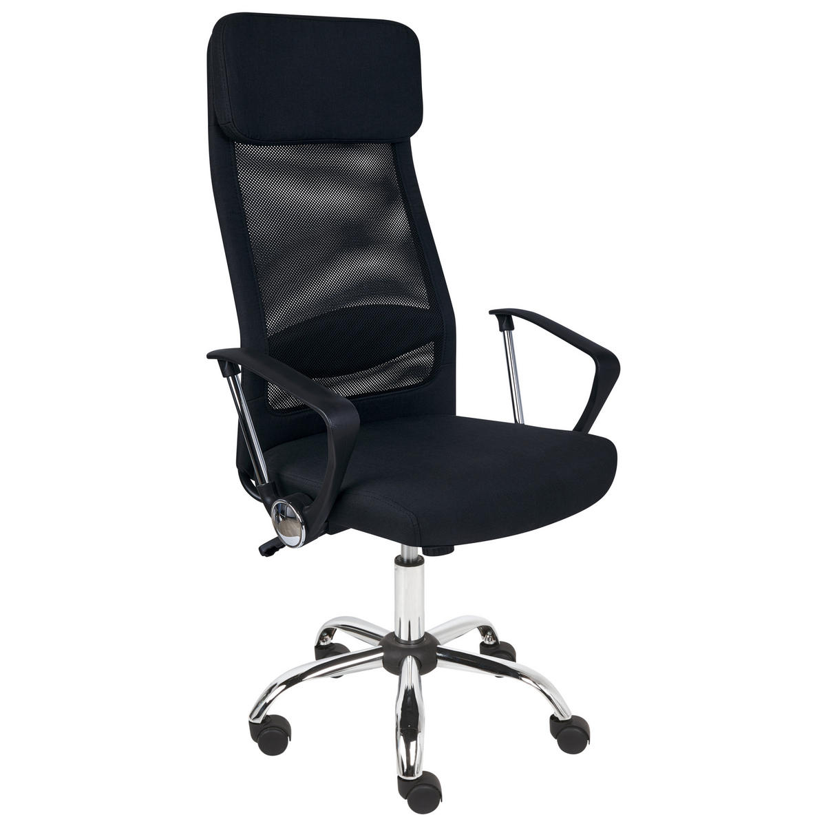 BÜROSTUHL Schwarz PIONEER Pioneer II - Silberfarben/Schwarz, Textil (63/118/63cm) - Beliani