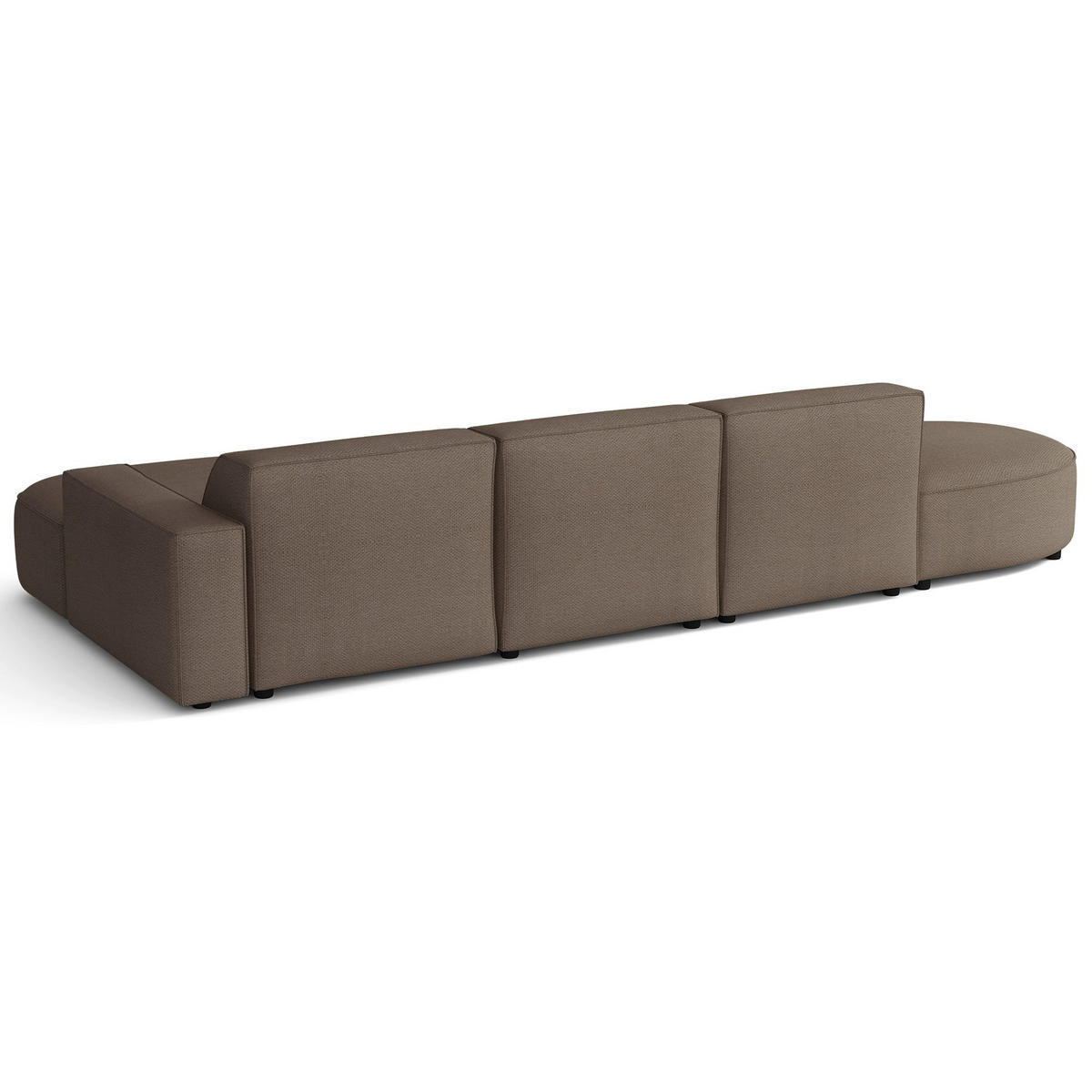 ECKSOFA Sallmo L-Form, 3-Sitzer, rechts 358 cm - Hellbraun/Schwarz, Kunststoff/Textil (358/166cm) - Selsey