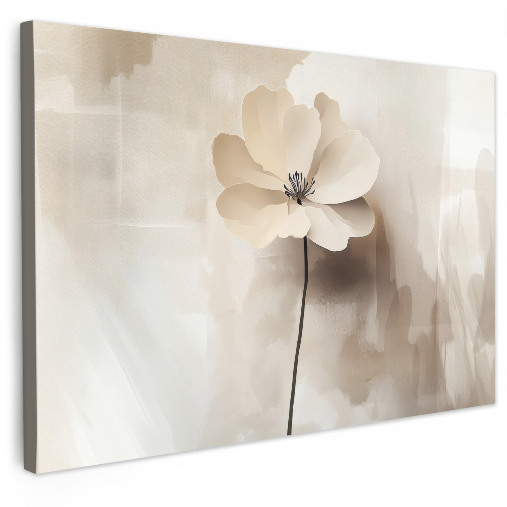 MuchoWow OBRAZ NA PLÁTNĚ Květina - béžová - barva - stín 120x80 cm