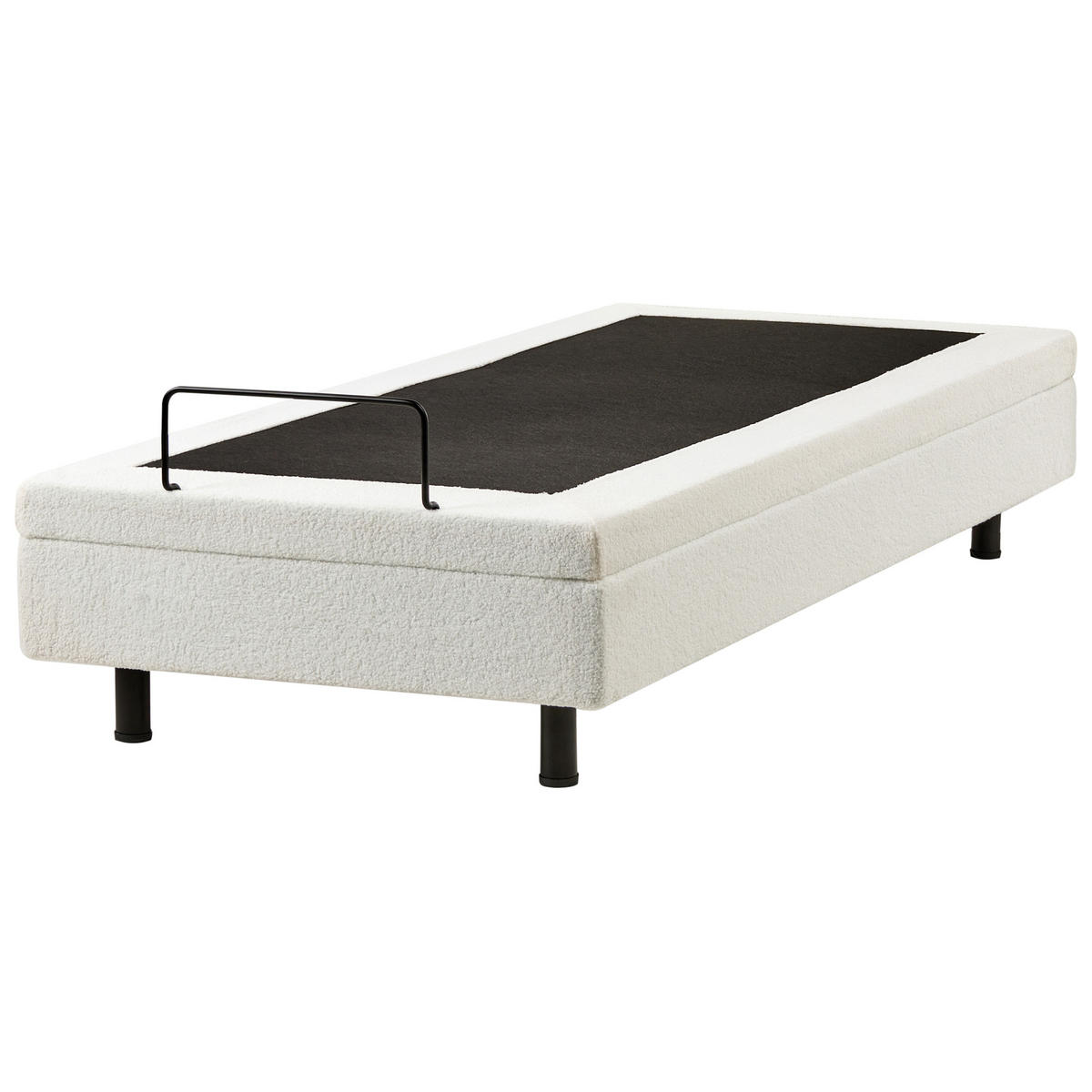 POSTEL nastavitelná bez čela Bouclé 90/200 cm Krémově bílá Duke - krémová, textil (90/200cm) - Beliani