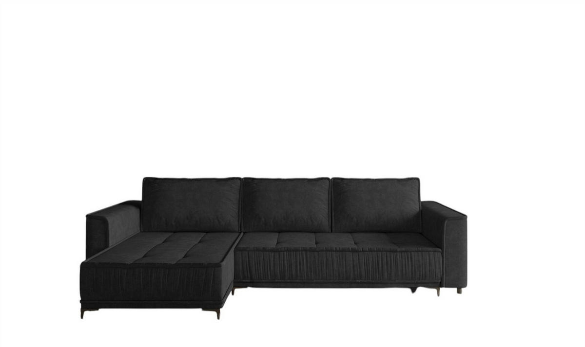 ECKSOFA Juna Mit Schlaffunktion - Schwarz, Holzwerkstoff/Textil (240/140cm) - Fun Möbel