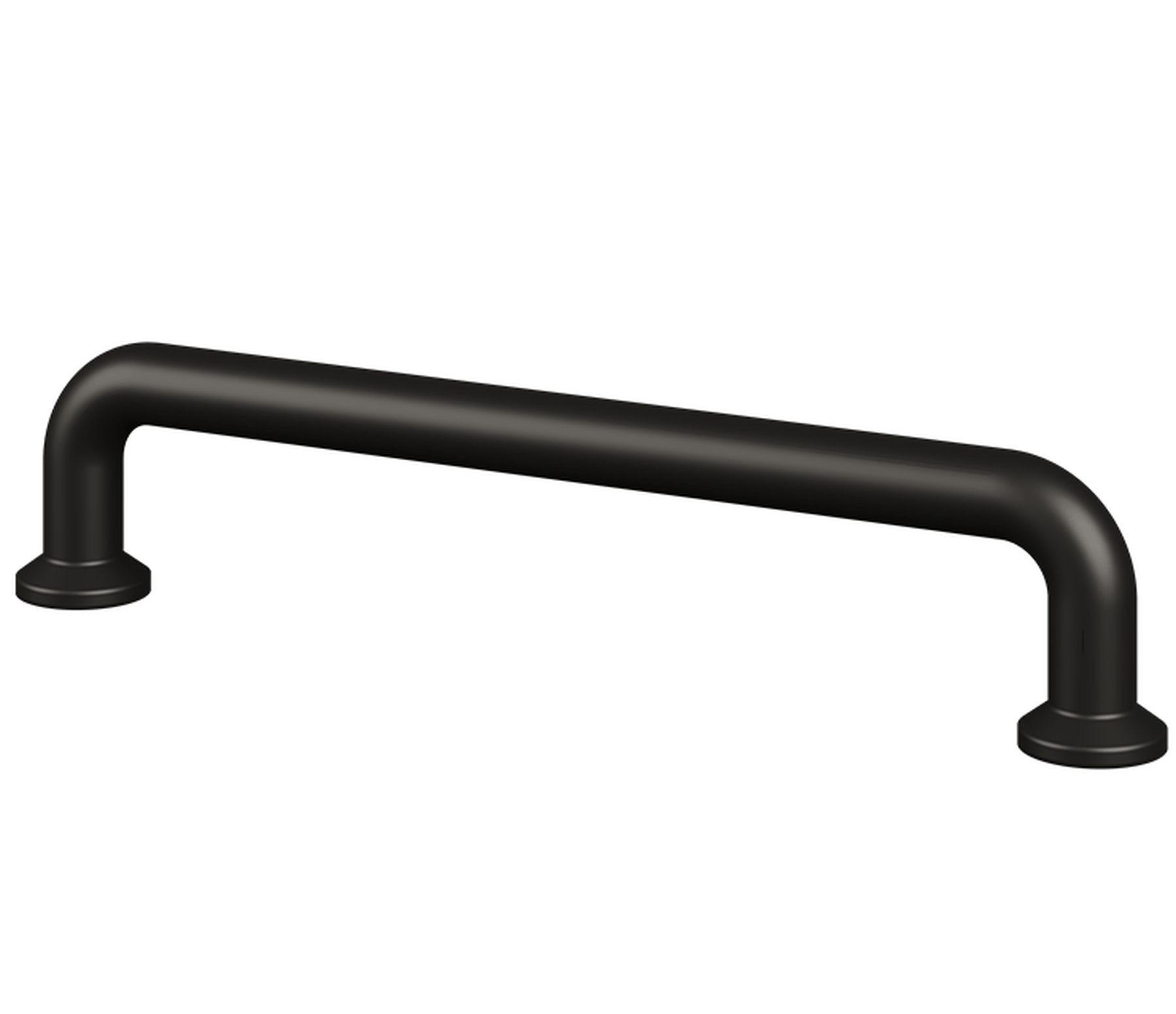 MÖBELGRIFF BA 128mm, Küchengriff Lira, Schrankgriff Schwarz - Schwarz, Metall (0.9/3/14.4cm)