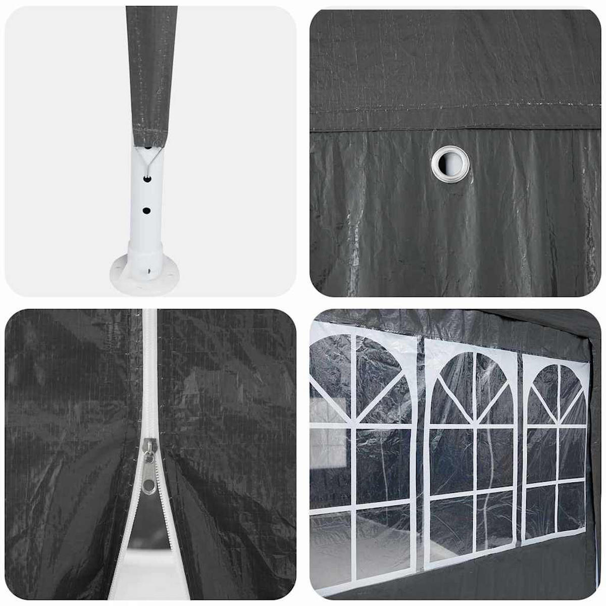 PARTY-ZELT Anthrazit 800/400/266 Cm Polyethylen - Anthrazit, Kunststoff (400/266/800cm) - vidaXL