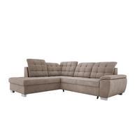ECKSOFA LOTTA L-förmig Bettkasten verstellbare Kopfstützen hochwertige Verarbeitung lose Rückenkissen freistehend LINKS 212x258x106 cm Beige - Beige, Holz/Textil (212/258cm) - DomoHome