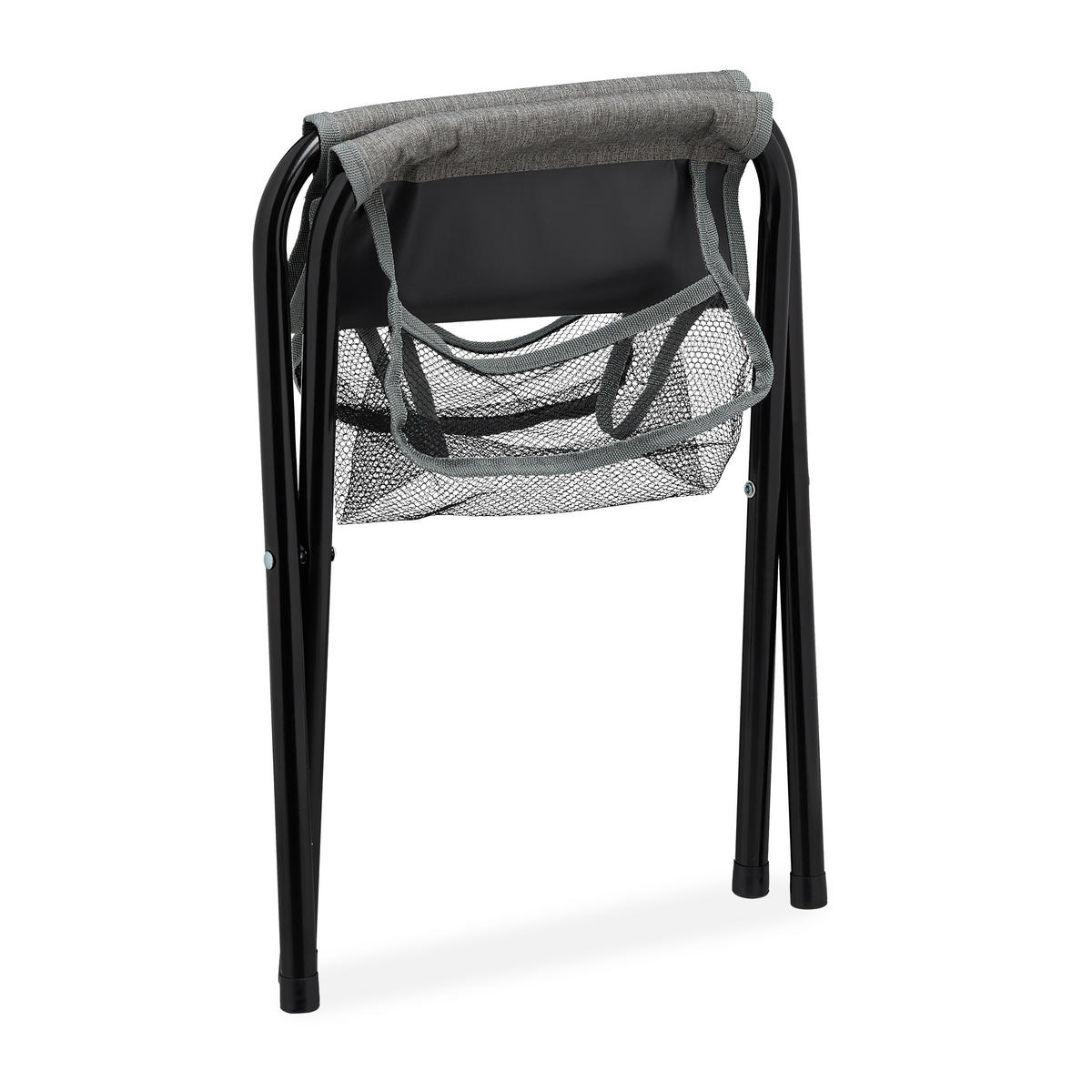 CAMPINGHOCKER faltbar - Grau, Textil/Metall (35/40/30cm) - Relaxdays