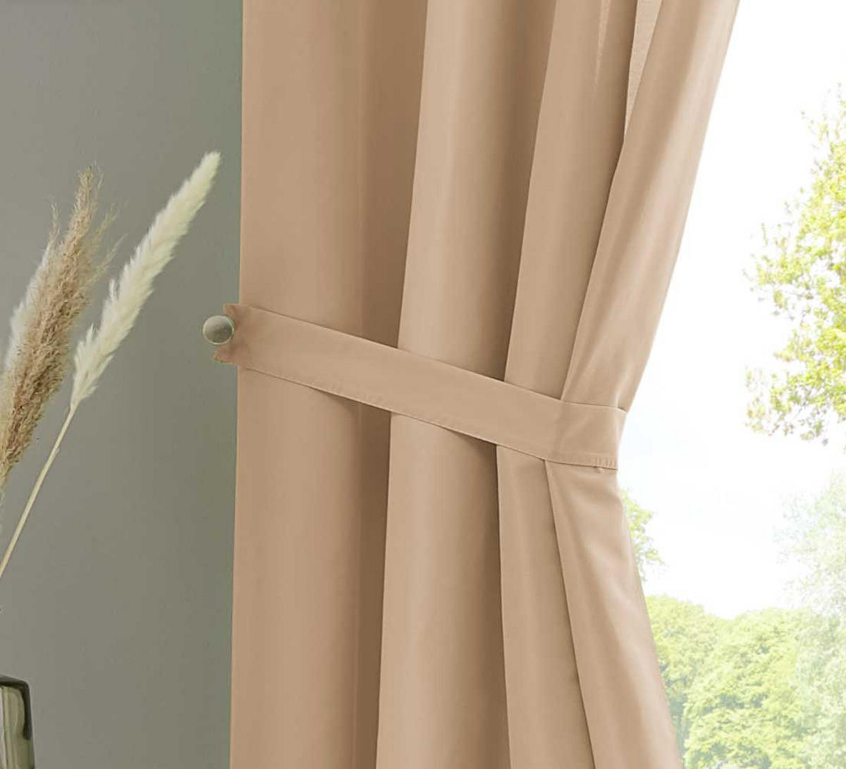 VORHANG BERLIN HxB 225x140cm Sand - Sandfarben, Textil (140/225cm) - Gardinenbox