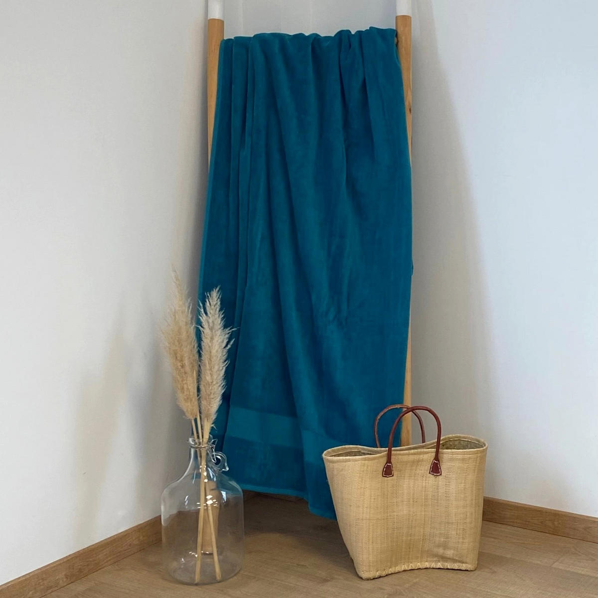 BADETUCH Velours uni Classy Lake 90x180 500g/m² - Blau, Textil (90/180cm) - LE COMPTOIR DE LA PLAGE