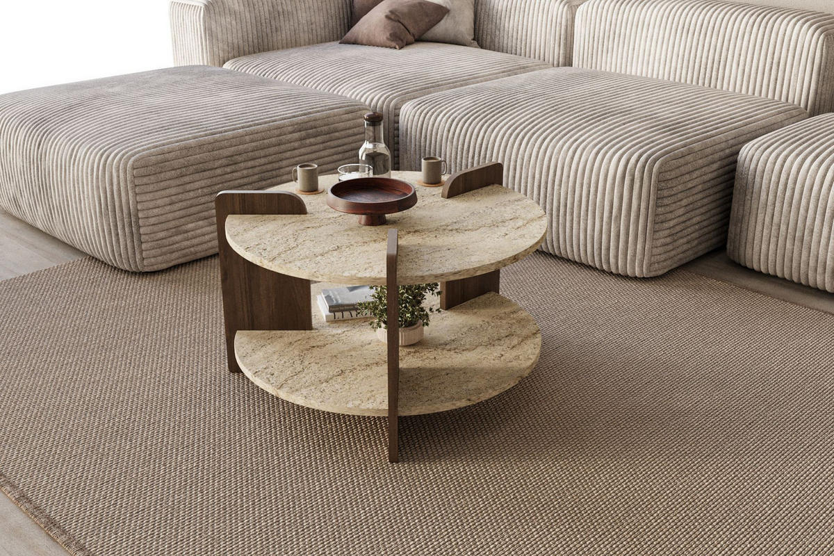 COUCHTISCH Oalla Travertin - Beige, Holz (70/70/45cm) - Habitat Garten