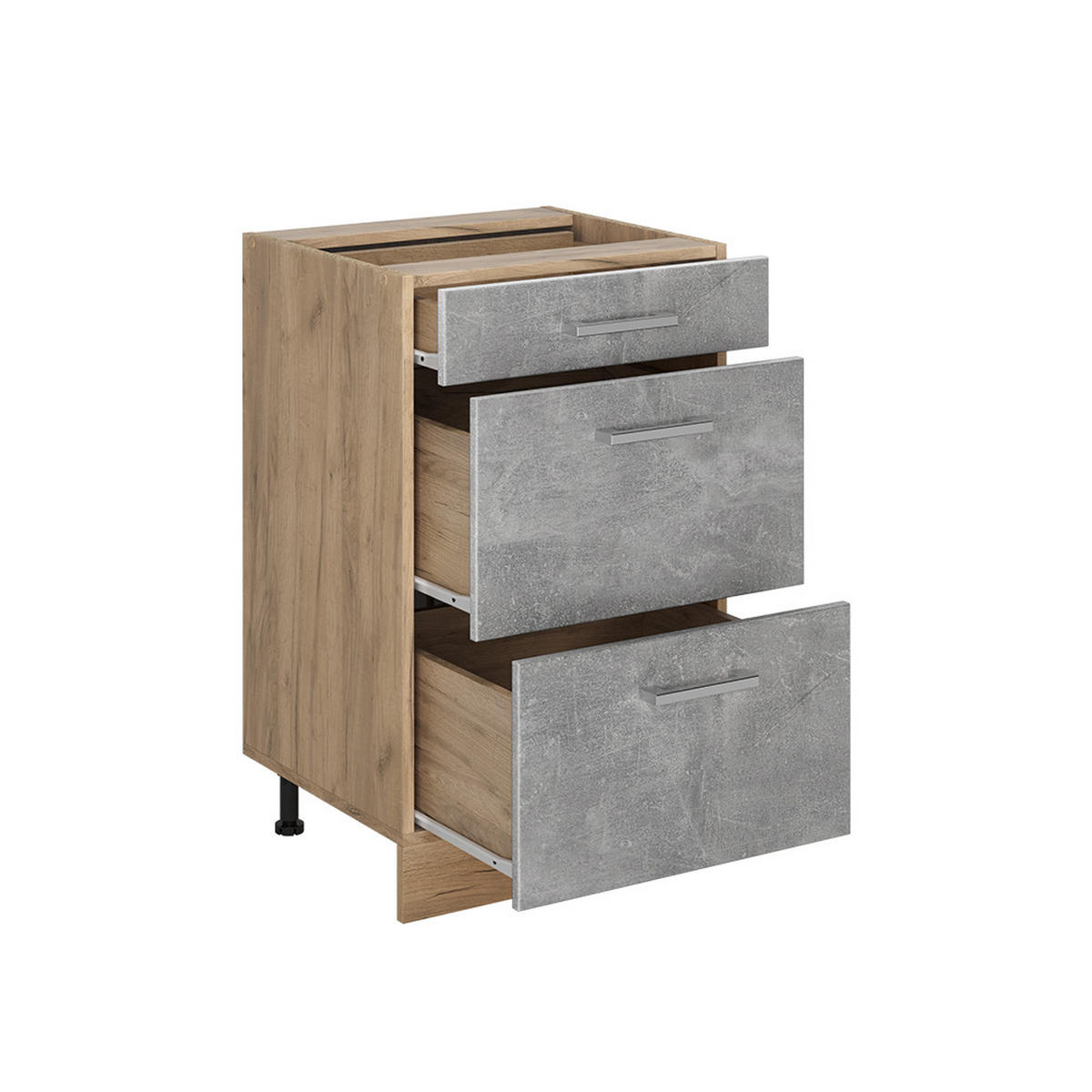 DULAP DE BAZĂ DE BUCĂTĂRIE R-Line, beton/Stejar auriu, 50 cm fără blat de lucru - stejar miere/gri, compozit lemnos (50/81.6/46cm) - Vicco