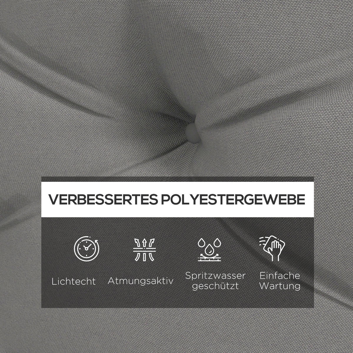 SITZKISSEN 2er Set Polyester Hellgrau - Hellgrau, Textil (80/12/120cm) - Outsunny