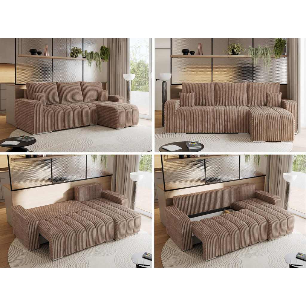 Thumbnail - MKS Ecksofa, Braun, Textil, 3-Sitzer, L-Form,L-Form, 245x147 cm, Oeko-Tex®, Wohnzimmer, Sofas & Couches, Wohnlandschafte...