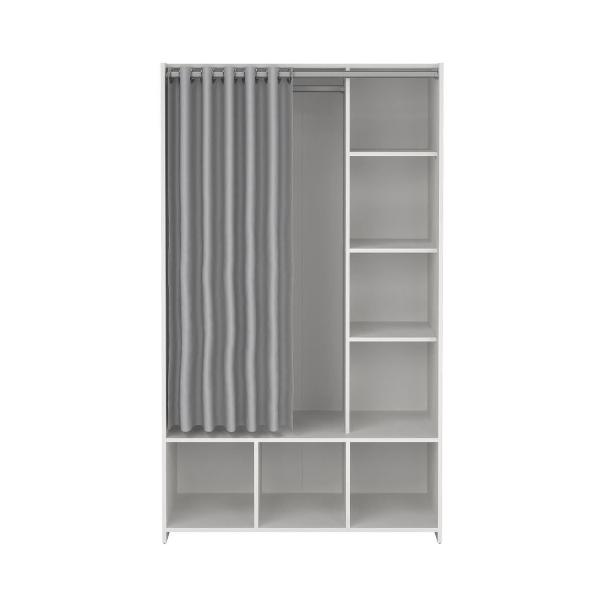 KLEIDERSCHRANK, Kit, Hellgrau, Holzwerkstoff, 105 x 49 x 180 cm - Hellgrau, Holzwerkstoff (105/180/49cm) - ebuy24