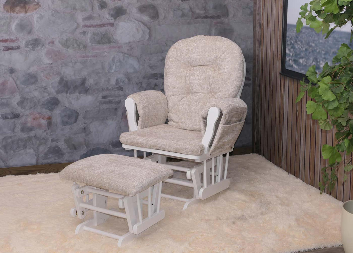 RELAXSESSEL Cremeweiß, Weiß - Weiß, Textil (75/100/71cm) - MCW