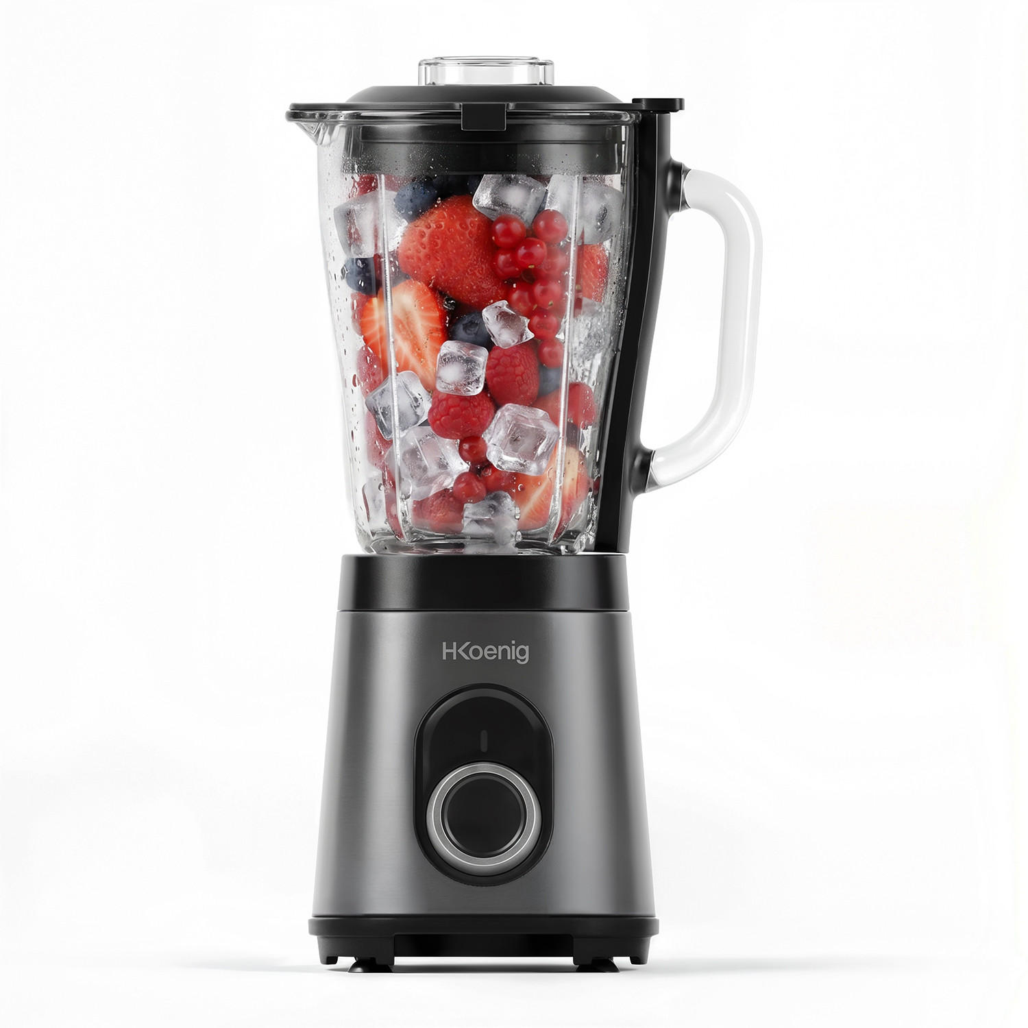 H.KOENIG Mixer mit Titan-Klingen - Silberfarben, Metall (20/42/18.5cm) - HKoenig