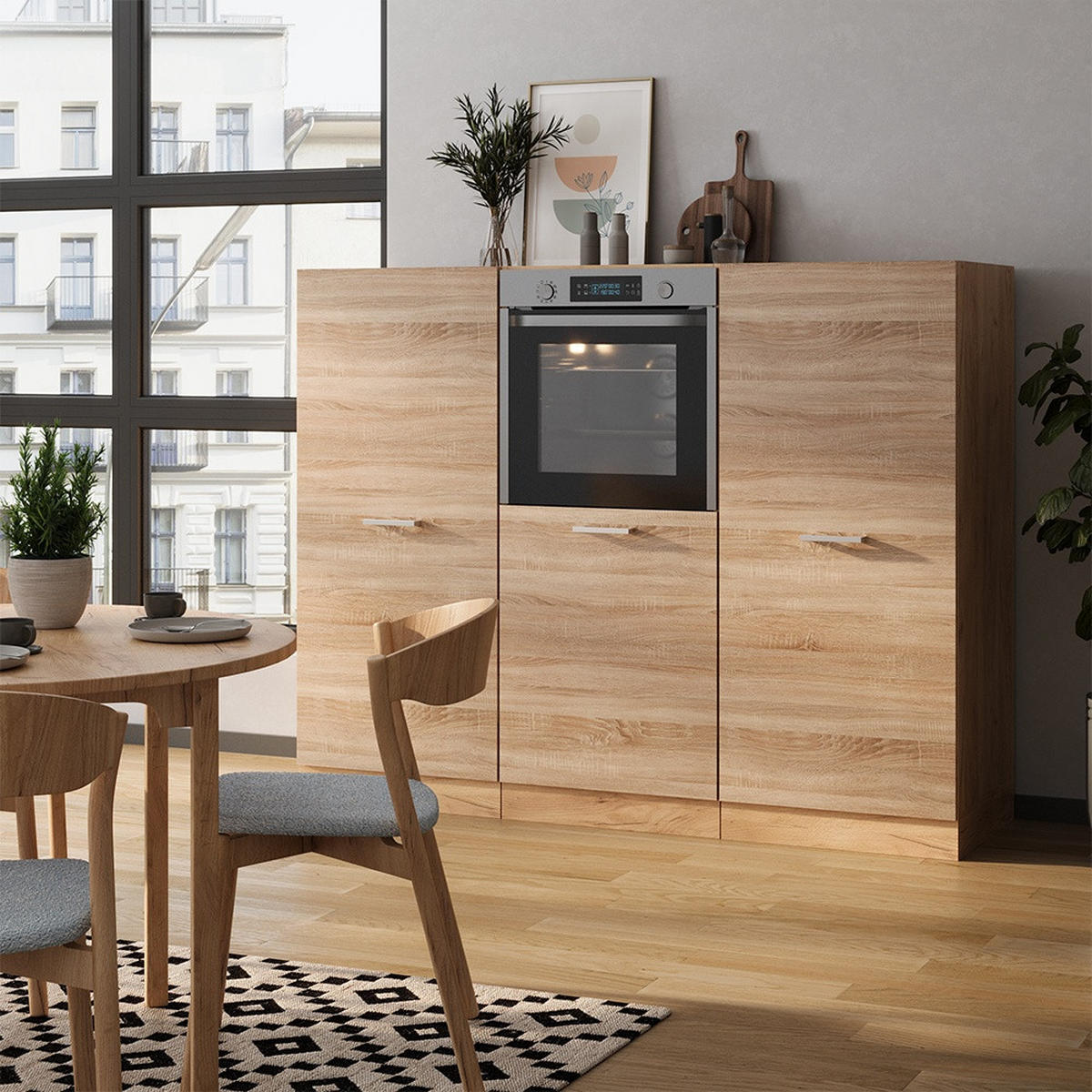 KUHINJSKI BLOK R-Line Hrast Sonoma/Goldkraft 180 cm brez delovne plošče - hrast sonoma/medeni hrast, leseni material (180/143/46cm) - Vicco