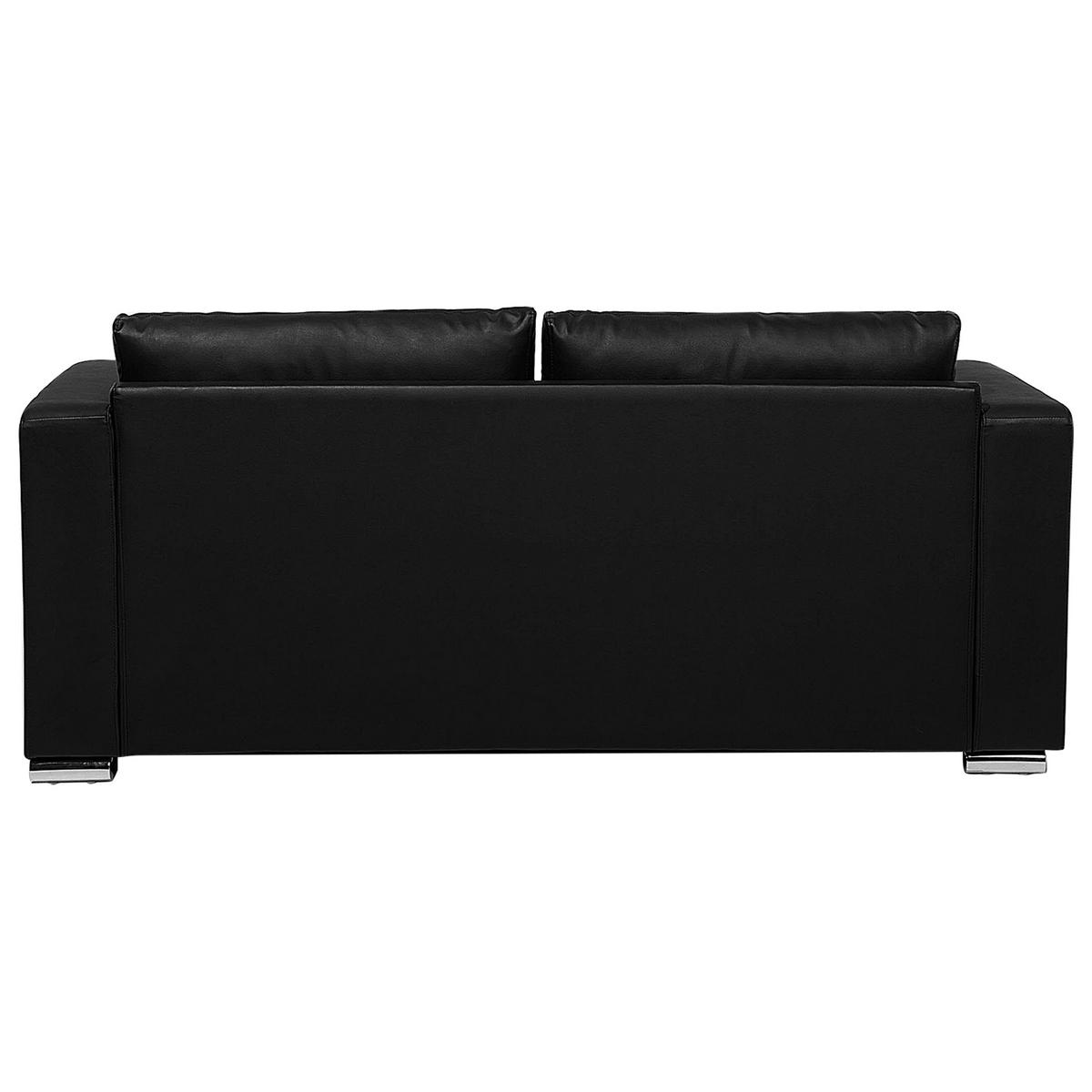 3-SITZER-SOFA Echtleder Schwarz Helsinki - Schwarz, Leder/Fell (186/72/76cm) - Beliani