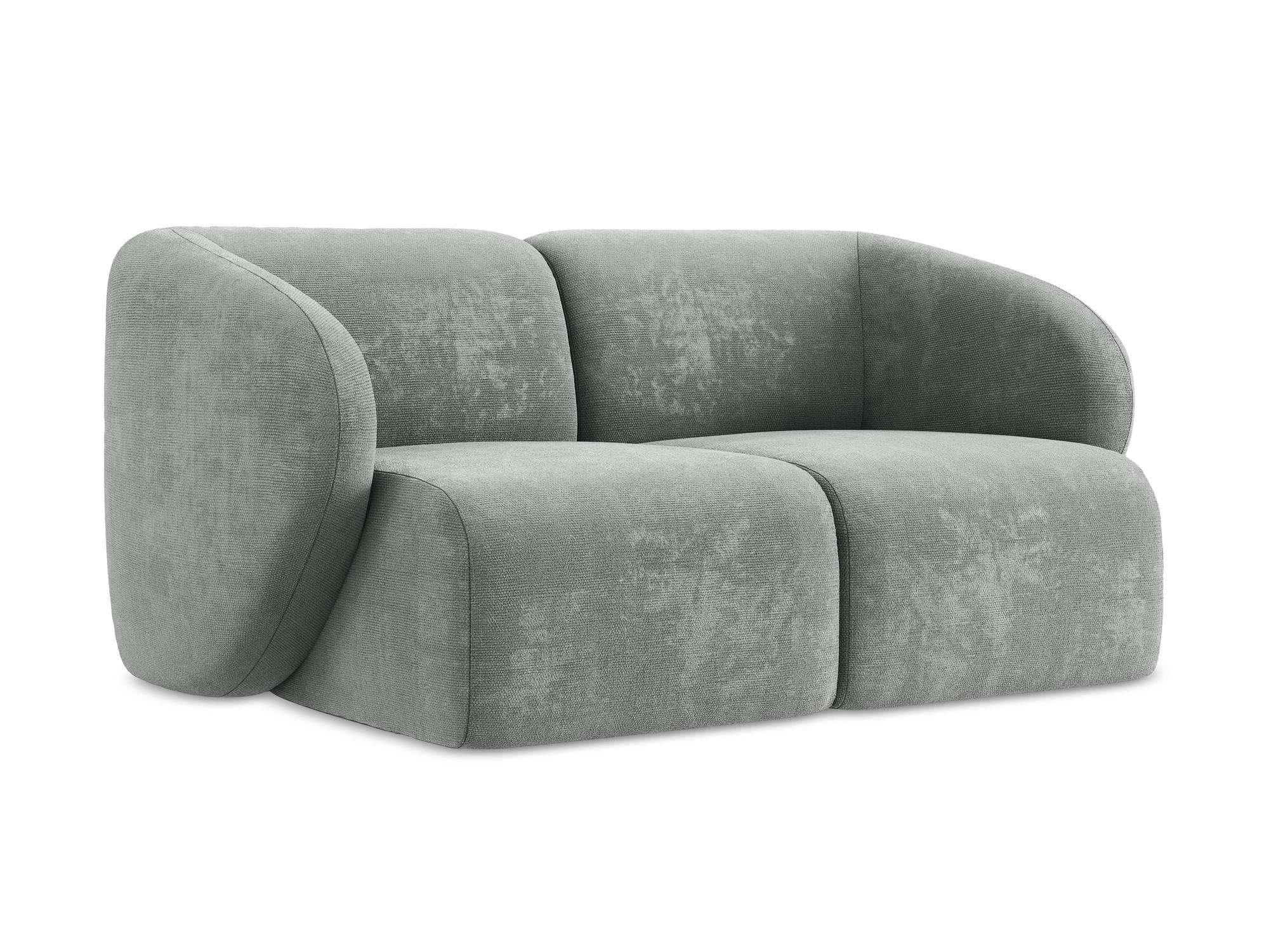 2-SITZER-SOFA Chenille Stoff Grau - Schwarz/Grau, Holzwerkstoff/Kunststoff (174/75/94cm) - Makamii