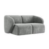 2-SITZER-SOFA Chenille Stoff Grau - Schwarz/Grau, Holzwerkstoff/Kunststoff (174/75/94cm) - Makamii