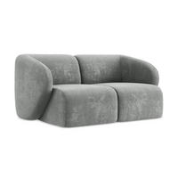2-SITZER-SOFA Chenille Stoff Grau - Schwarz/Grau, Holzwerkstoff/Kunststoff (174/75/94cm) - Makamii