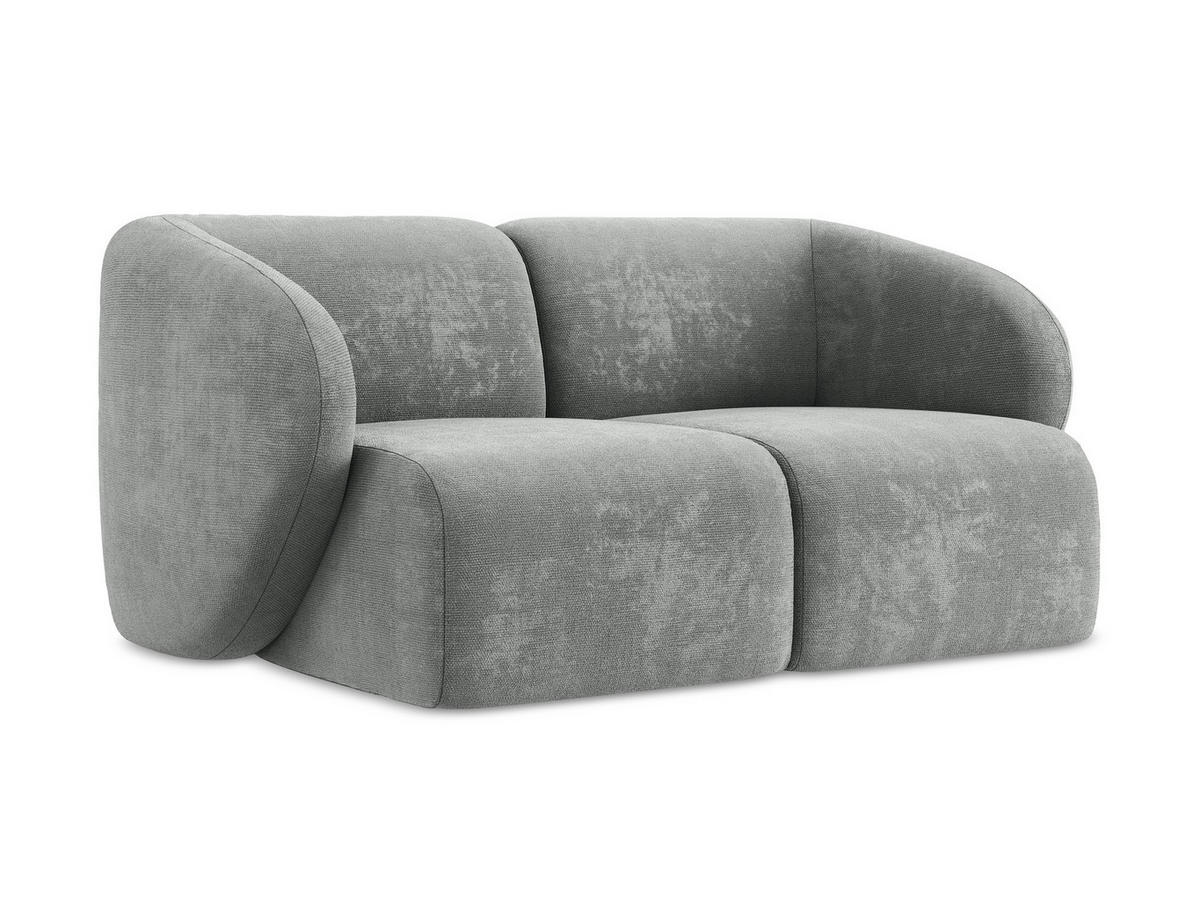 2-SITZER-SOFA Chenille Stoff Grau - Schwarz/Grau, Holzwerkstoff/Kunststoff (174/75/94cm) - Makamii