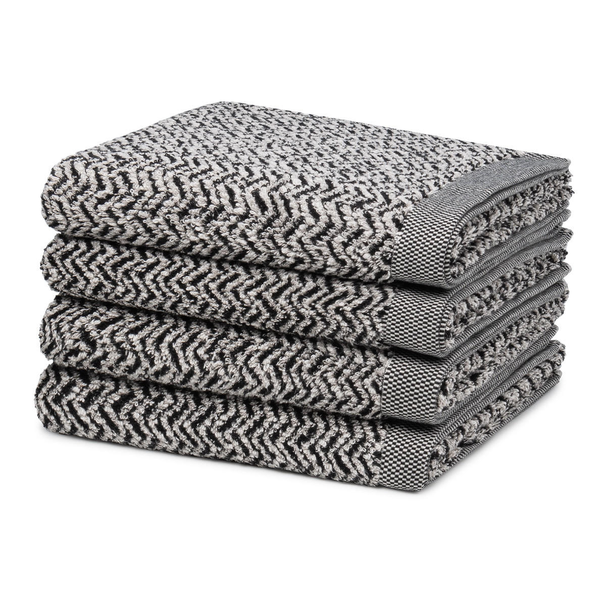 HANDTUCH Brooklyn Fischgrat 4er-Set - Schwarz, Textil (50/100cm) - MÖVE