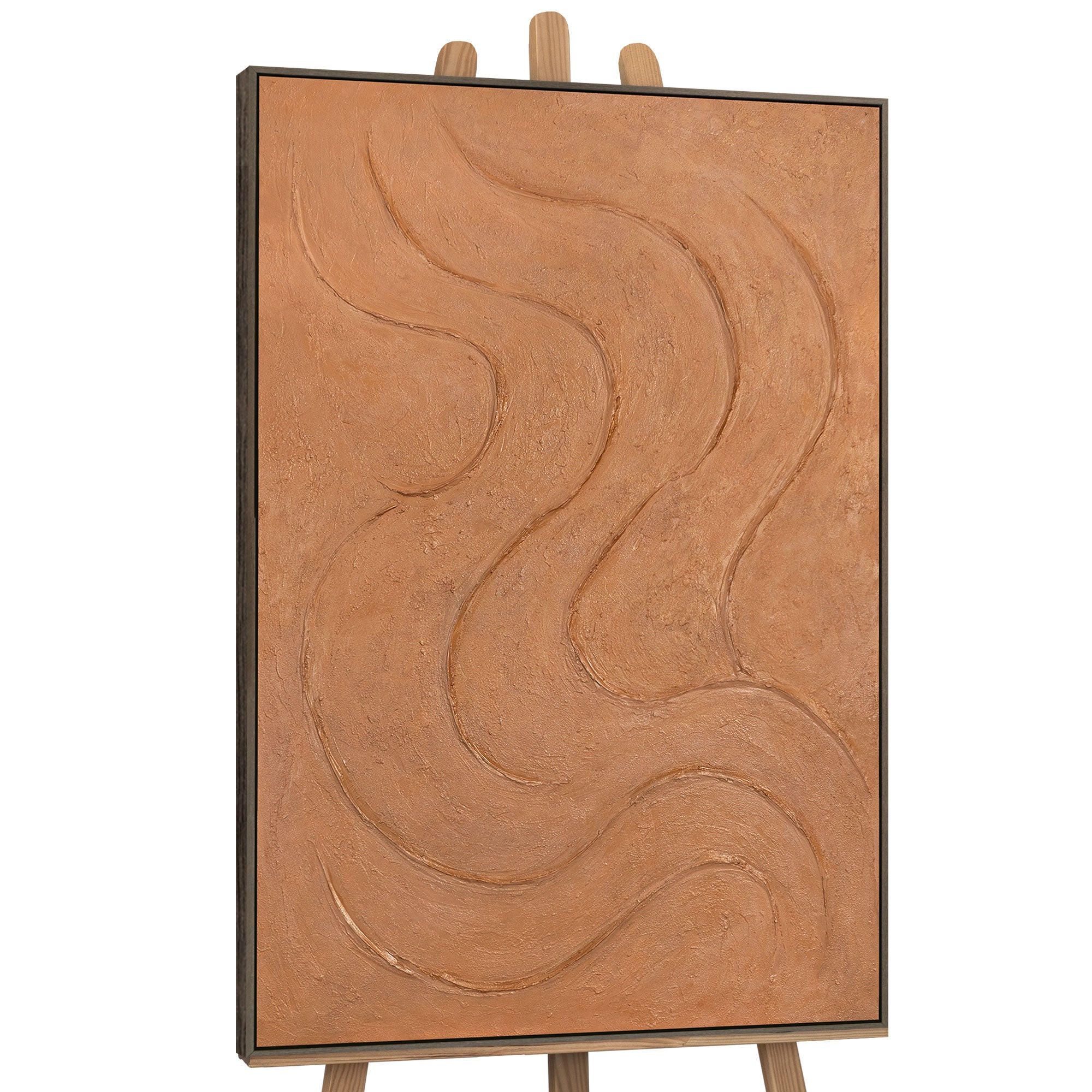 GEMÄLDE Warme Rhythmen Schattenfugenrahmen Grau 140x100 cm - Grau, Holz (140/100cm) - YS-art gallery