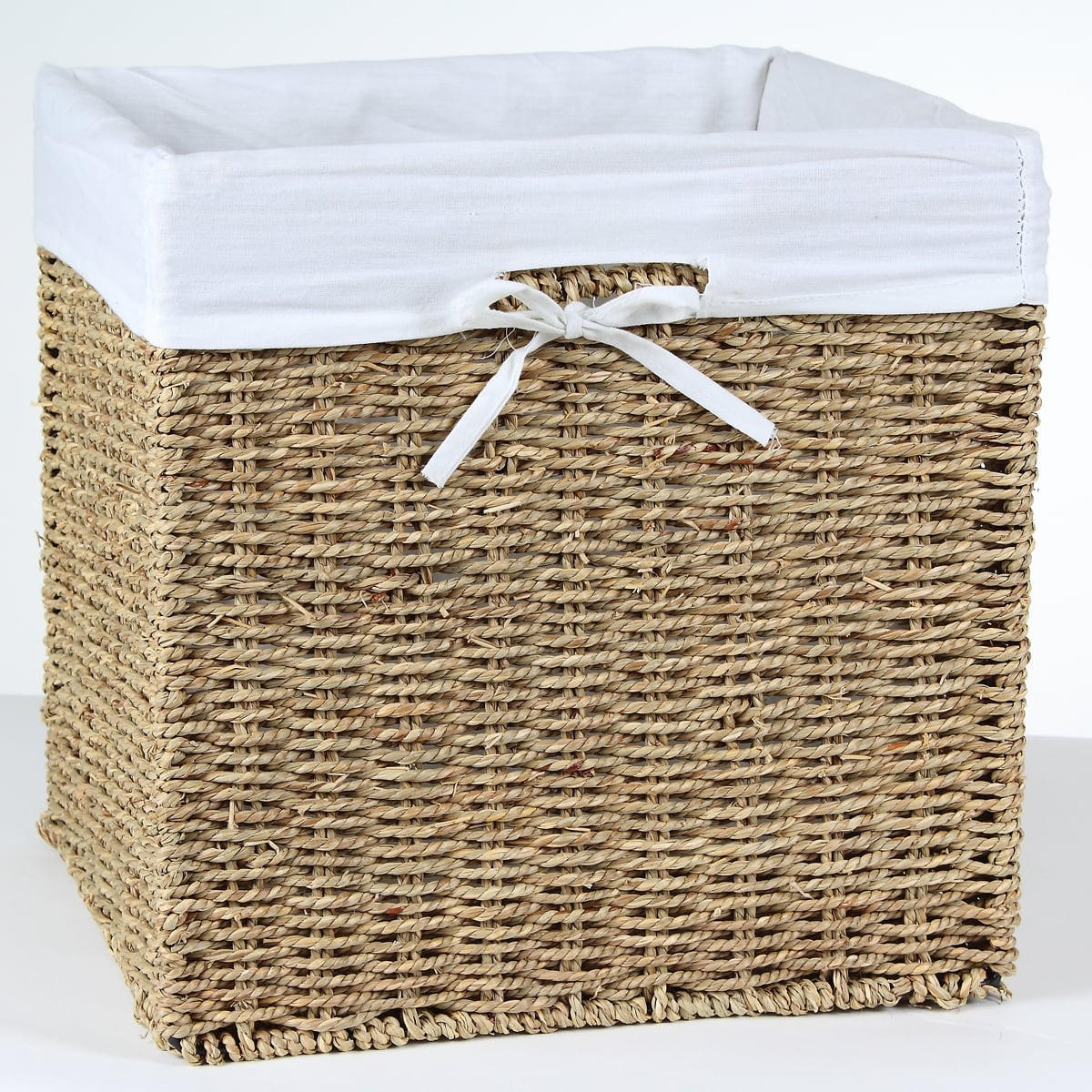 FALTBARER Aufbewahrungswürfel aus Seegras - 32 x 32 x 32 cm - Apfelbaumfarben, Naturmaterialien (32/32/32cm) - Calicosy