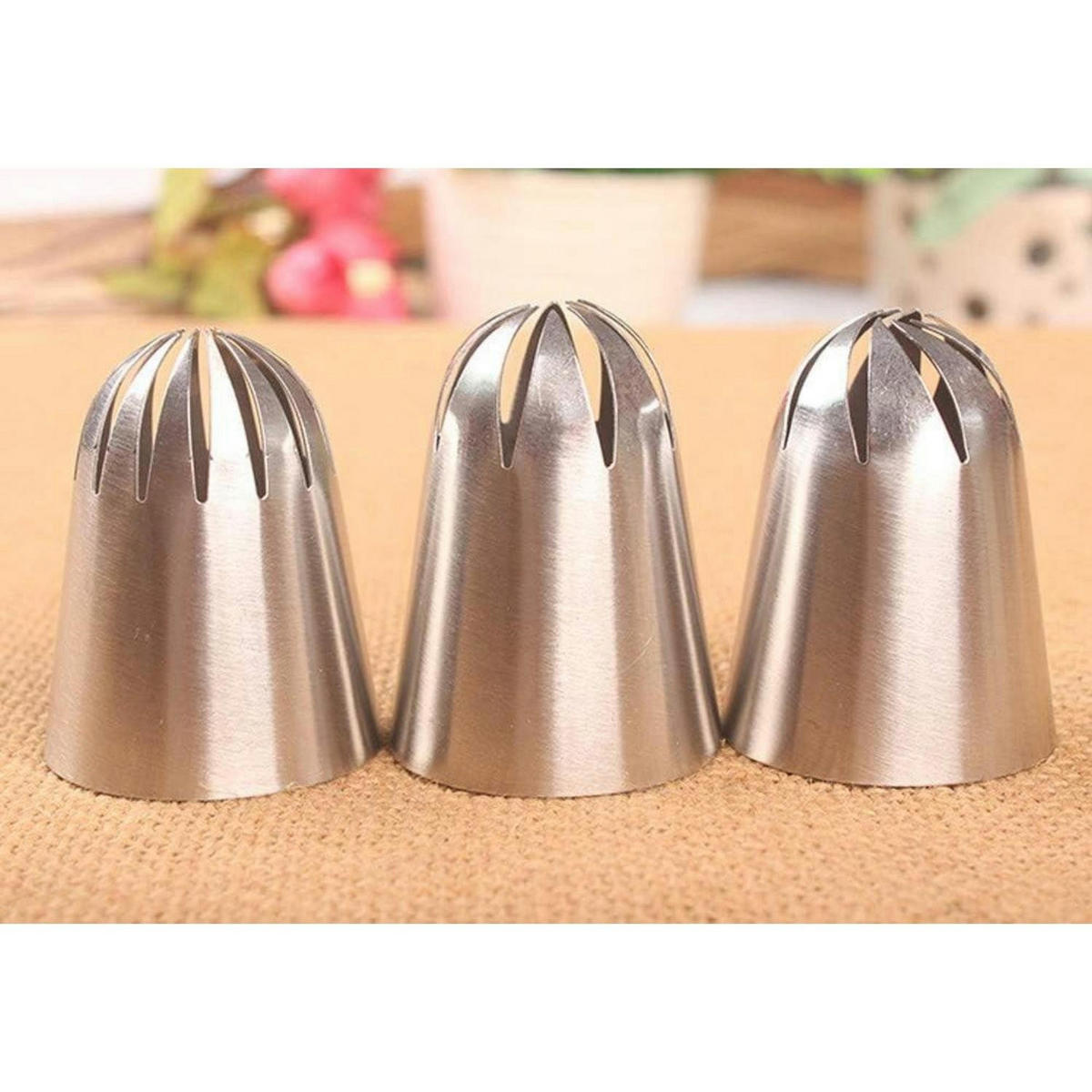 SPRITZTÜLLEN 3-teiliges Set Edelstahl - Silberfarben, Metall (3.6/2.2/4.7cm)