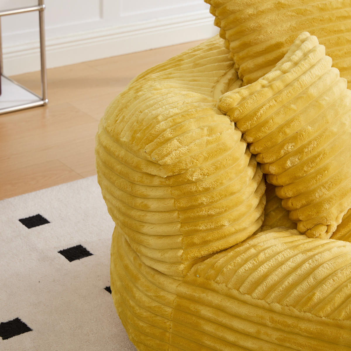 SITZSACK Cord Senfgelb mit Armlehnen - Gelb, Textil (108/52/108cm) - WISHDOR