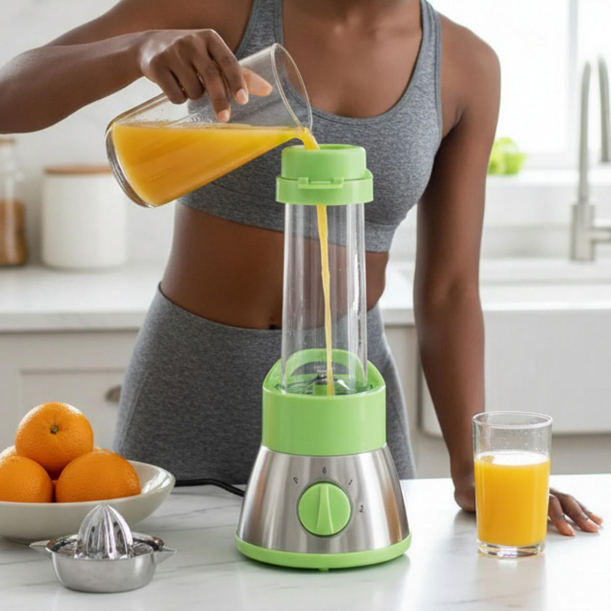 SMOOTHIE MAKER BL 7591 Grün 400W ToGo Mixer - Grün, Kunststoff (25/25/25cm) - Mia