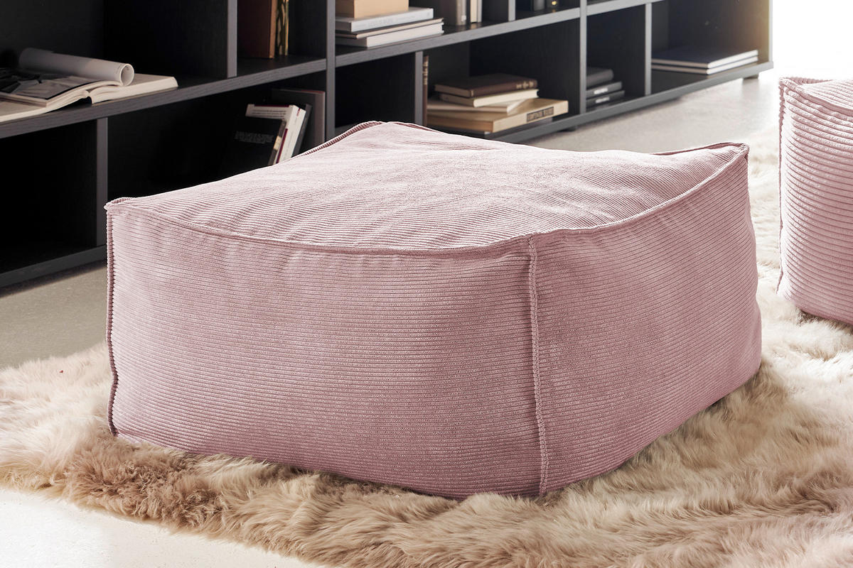 HOCKER ALEA Pink - Pink, Textil (86/38/86cm) - KAWOLA