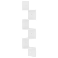 WAND-ECKREGAL Hochglanz-Weiss 19/19/123 Cm Holzwerkstoff - Weiß, Holzwerkstoff (19/123/19cm) - vidaXL