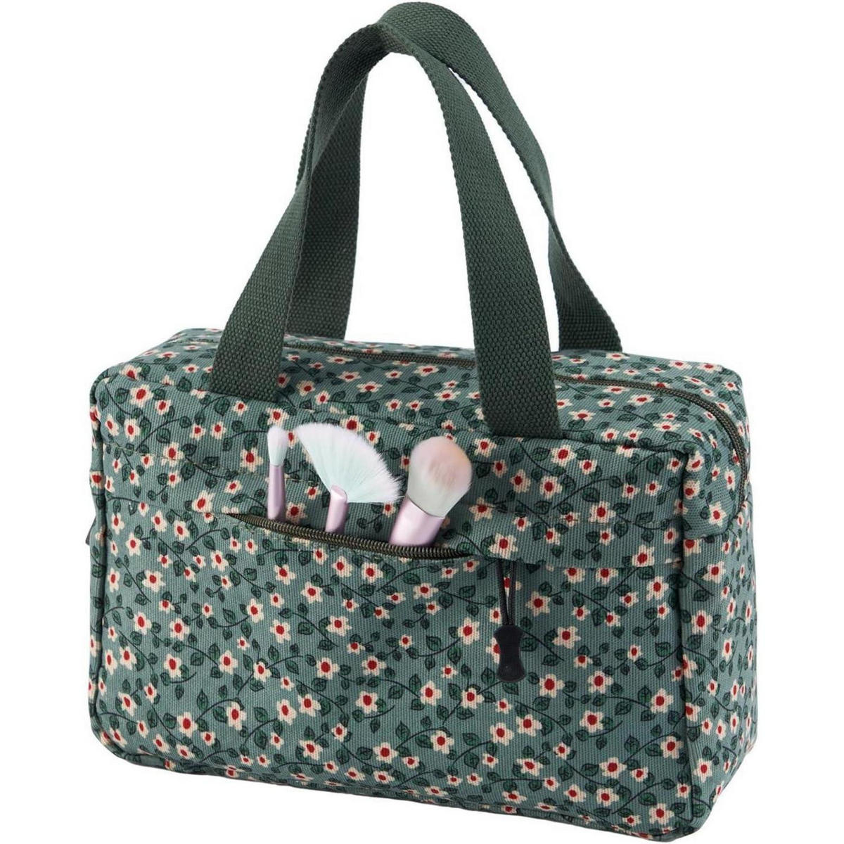KOSMETIKTASCHE Cord Grün-a 30 cm - Grün, Textil (18/2/26cm)