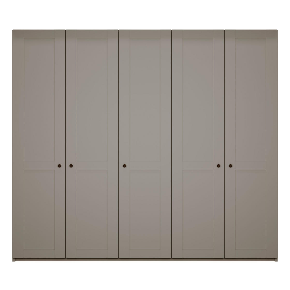 SCHLAFZIMMER Greenholm in Kieselgrau 4 teilig mit Kleiderschrank 250cm Breite ohne Spiegel, Doppelbett 180x200cm, zwei Nachttisch - Grau, Holzwerkstoff (80/200/120cm)