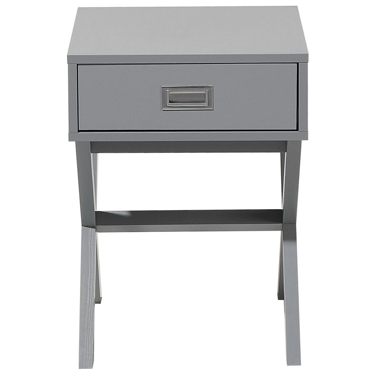 BEISTELLTISCH grau quadratisch 40/40 cm Schublade Monroe - Grau, Holzwerkstoff (40/40/55cm) - Beliani