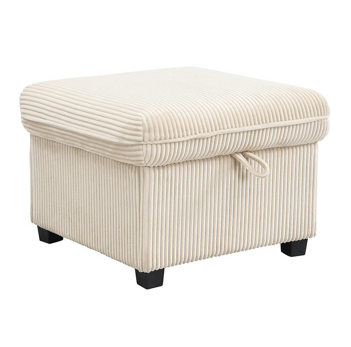 SCHLAFSOFA aus Cord-Stoff mit 2 Hockern 52x52 cm Beige mit Stauraum, Schlaffunktion und modularer Nutzung - Beige, Kunststoff (186/86/188cm) - Modfu