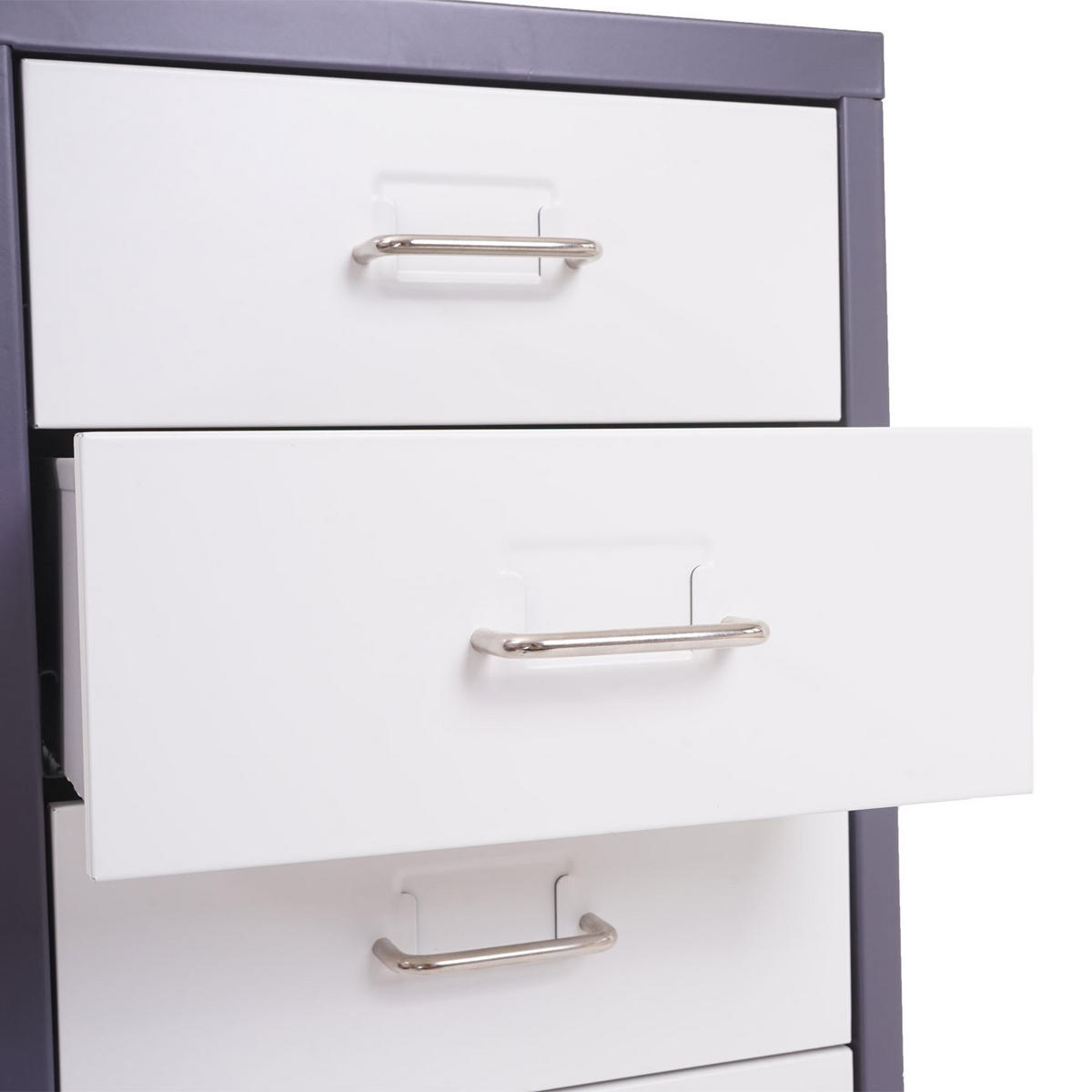 ROLLCONTAINER Housten 110x28x41cm 8 Schubladen Dunkelgrau Weiß-Dunkelgrau - Dunkelgrau, Metall (28/110/41cm) - PROREGAL