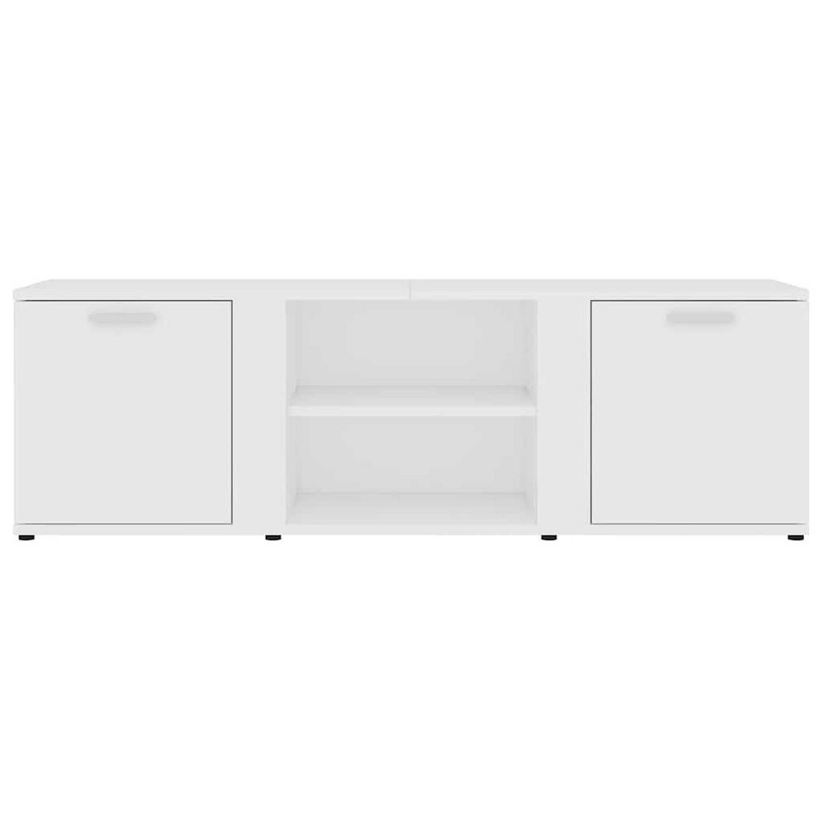 LOWBOARD mit 2 Fächer und 2 Türen, 120/34/37 cm, aus Holzwerkstoff, in Weiß - Weiß, Holz (120/37/34cm) - vidaXL