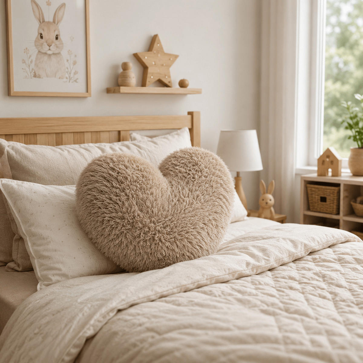HERZKISSEN Mammoth flauschig - Hellgrau, Textil (40/40cm) - MeowBaby