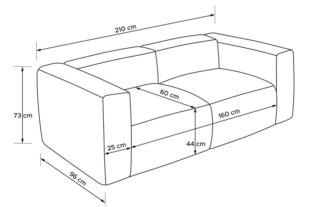 2-SITZER SOFA FUBBO, Hellgrau - Hellgrau, Holz/Holzwerkstoff (210/73/96cm) - KONSIMO®