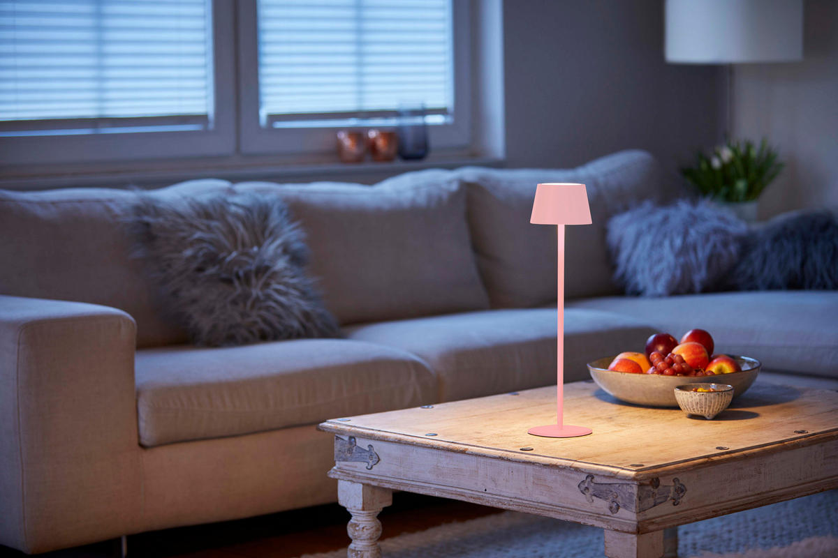LED-TISCHLAMPE 3 in 1 Pink max. 45cm hoch - Rosa, Metall (11/11/45cm) - Northpoint
