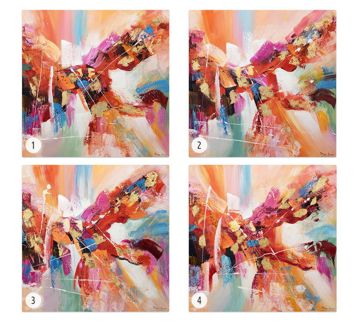 ACRYLBILD HANDGEMALT 80/80 cm - Multicolor, Holz/Textil (1.7/80cm) - KUNSTLOFT