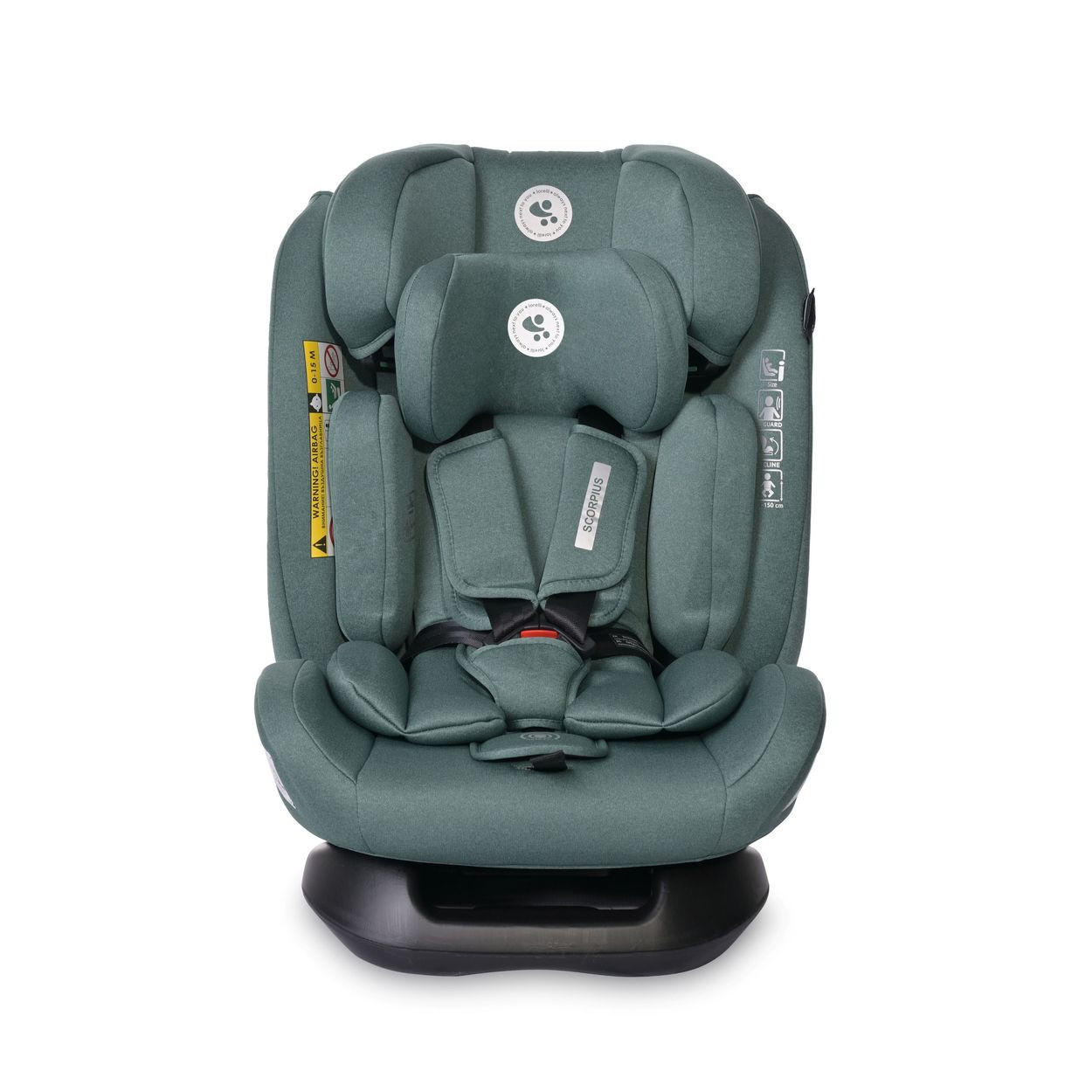 KINDERSITZ Scorpius i-Size grün (40-150cm) verstellbar 5-Punkt-Gurt bis 36 kg - Grün, Kunststoff (45/52/50cm) - Lorelli