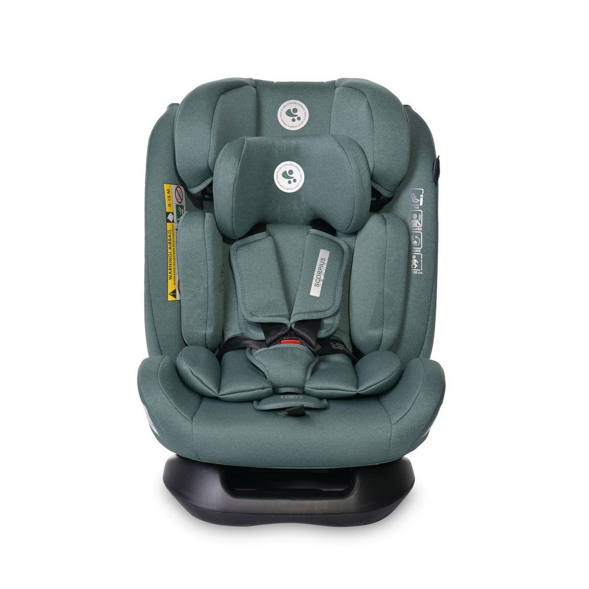 KINDERSITZ Scorpius i-Size grün (40-150cm) verstellbar 5-Punkt-Gurt bis 36 kg - Grün, Kunststoff (45/52/50cm) - Lorelli