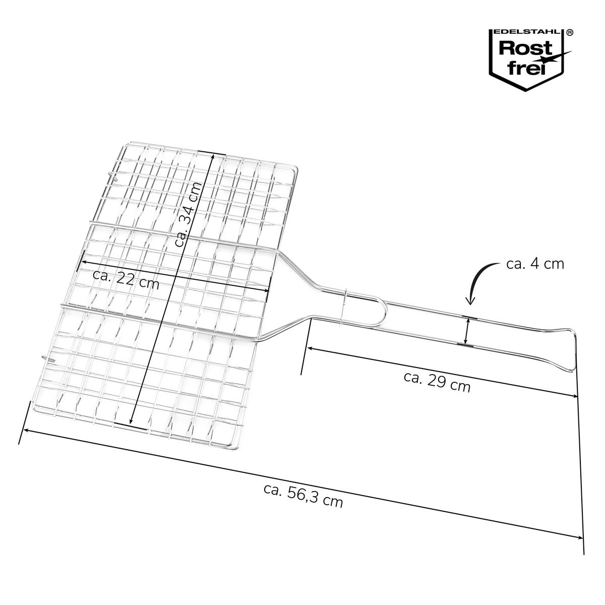 GRILLGUTWENDER, silber, Edelstahl - Edelstahlfarben, Metall (34/4/56.3cm) - bremermann
