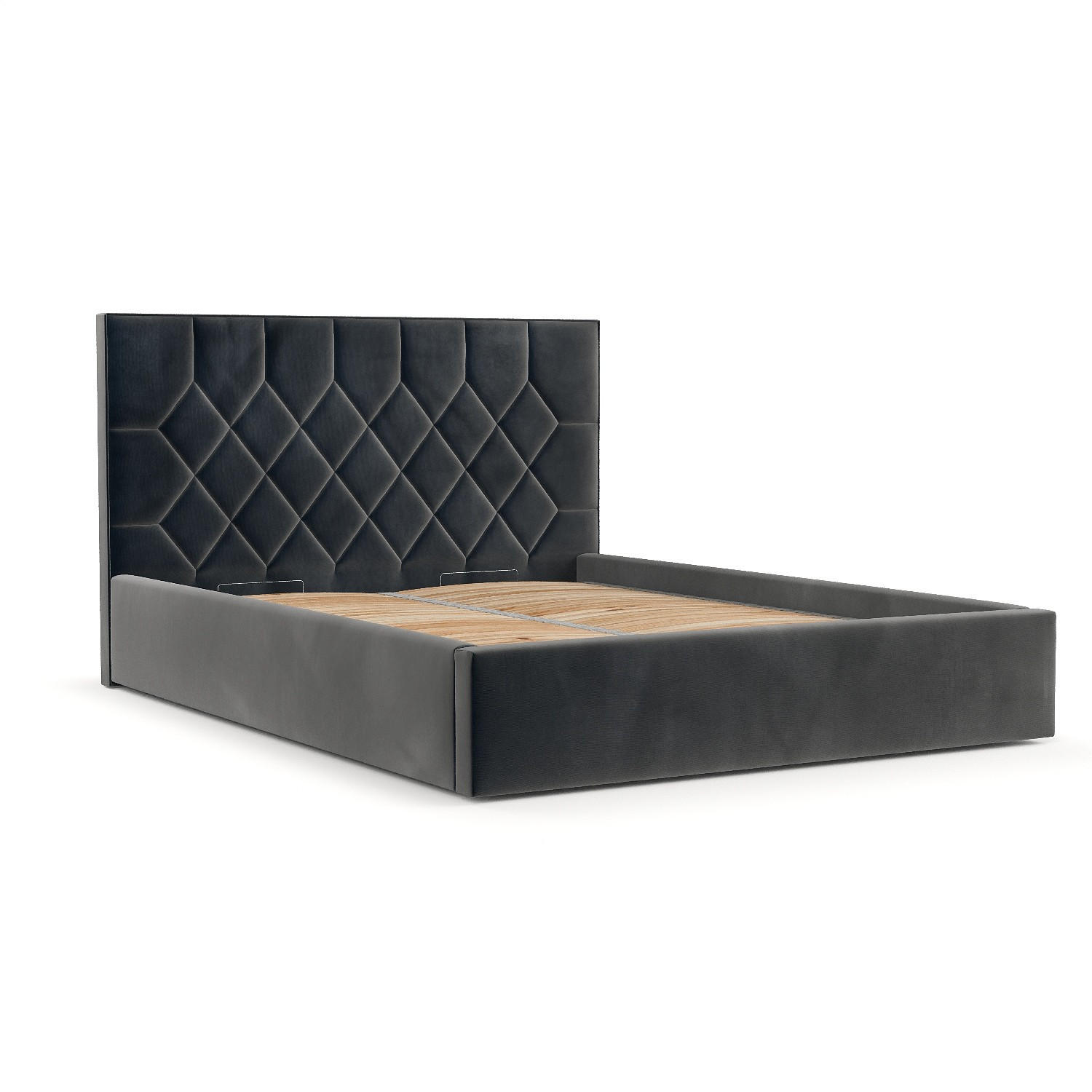 POLSTERBETT Brisa 160/200 cm Anthrazit im Paros Stoff - Anthrazit/Schwarz, Holz/Holzwerkstoff (160/200cm) - AltaBeds