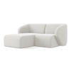 ECKSOFA Links Bouclé Stoff Weiß - Schwarz/Weiß, Holzwerkstoff/Kunststoff (178/166cm) - Makamii