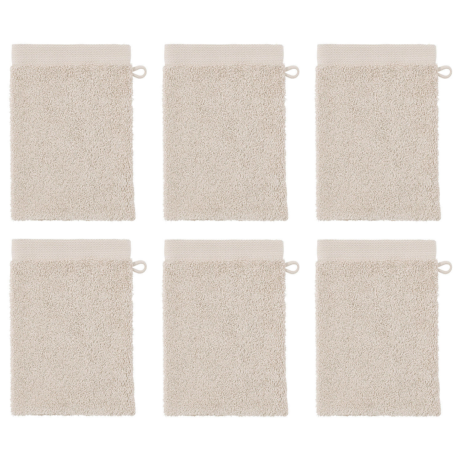 WASCHHANDSCHUH (6er Set) Fabulous - Beige, Textil (15/21cm) - Butlers