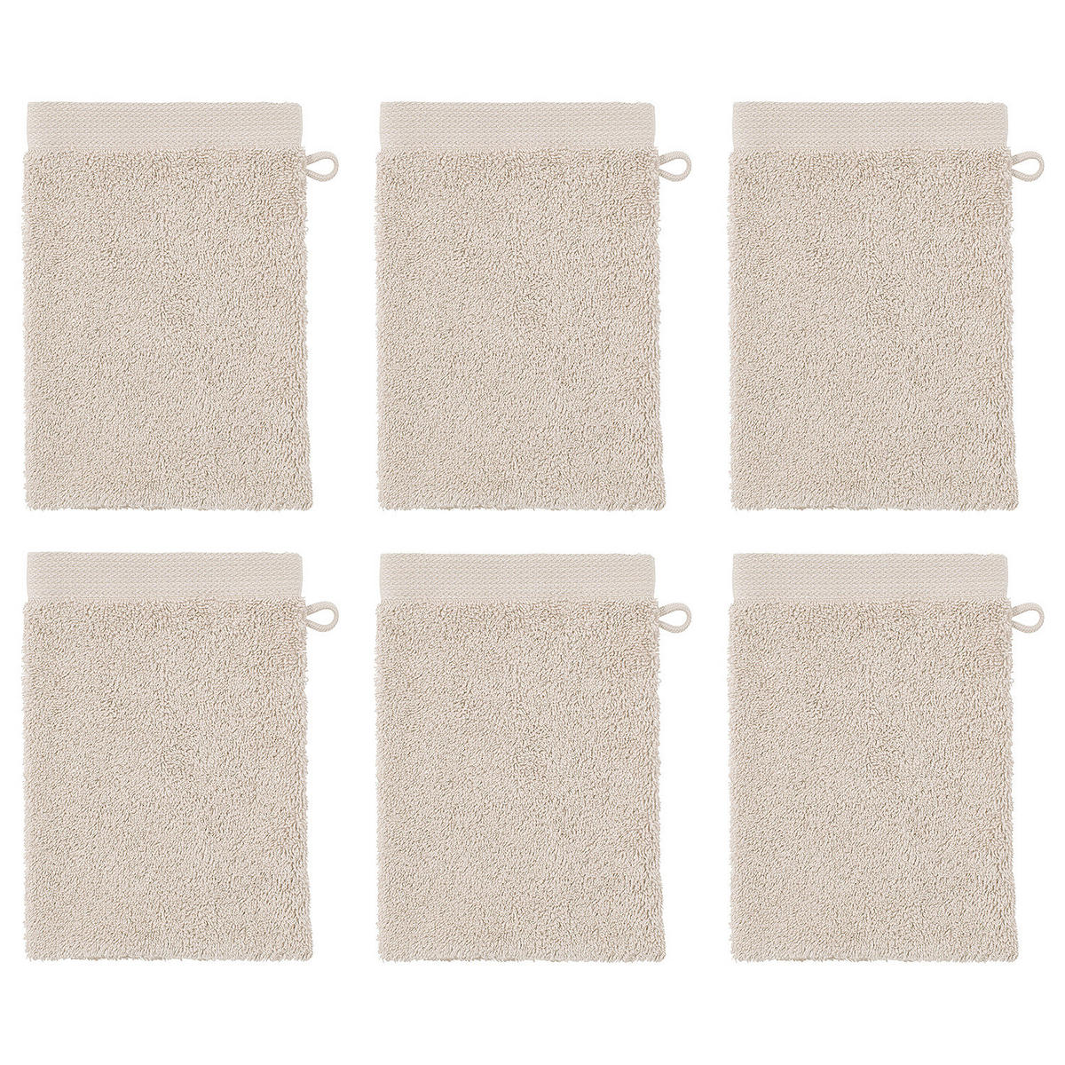 WASCHHANDSCHUH (6er Set) Fabulous - Beige, Textil (15/21cm) - Butlers